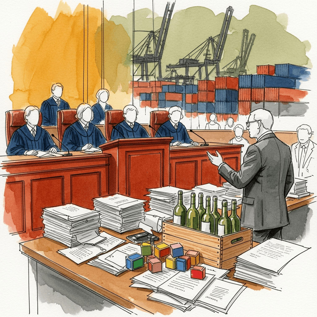 Editorial illustration for Learning Resources v. Donald J. Trump, President of the United States